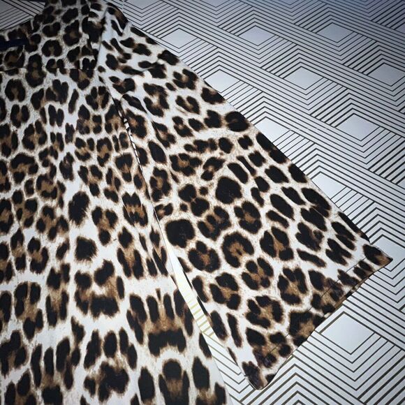 alfani dress tunic Sz Small‎ cheetah animal assymetrical neckline 3/4 sleeve - Picture 6 of 7